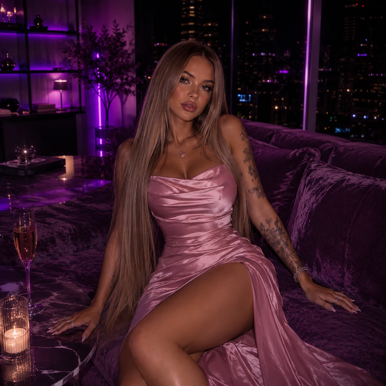 Slut AI companion by a rainy window